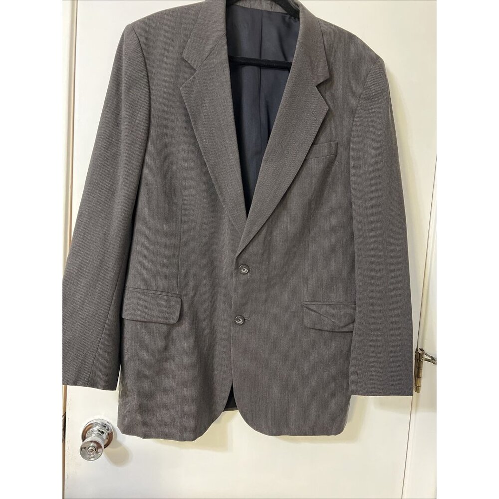 OSCAR DE LA RENTA Designer Suit Jacket Gray Coat Blazer 42L See All Pics